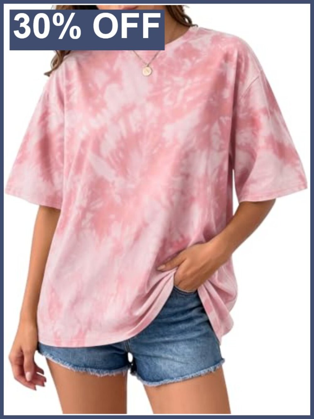 Oversized Tie Dye Graphic T-Shirt for Women Casual Summer Top